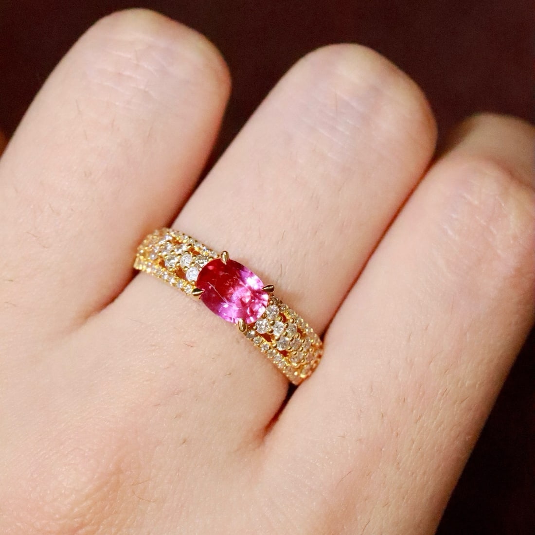 14k Gold 1.11 Ctw Natural Ruby & Diamond Ring - 5