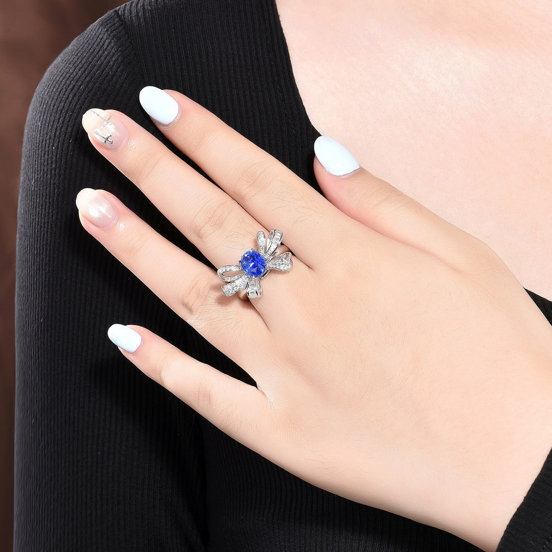 14k Gold 3.01 Ctw Natural Sapphire & Diamond Ring/pendant( Without Chain ) - 8