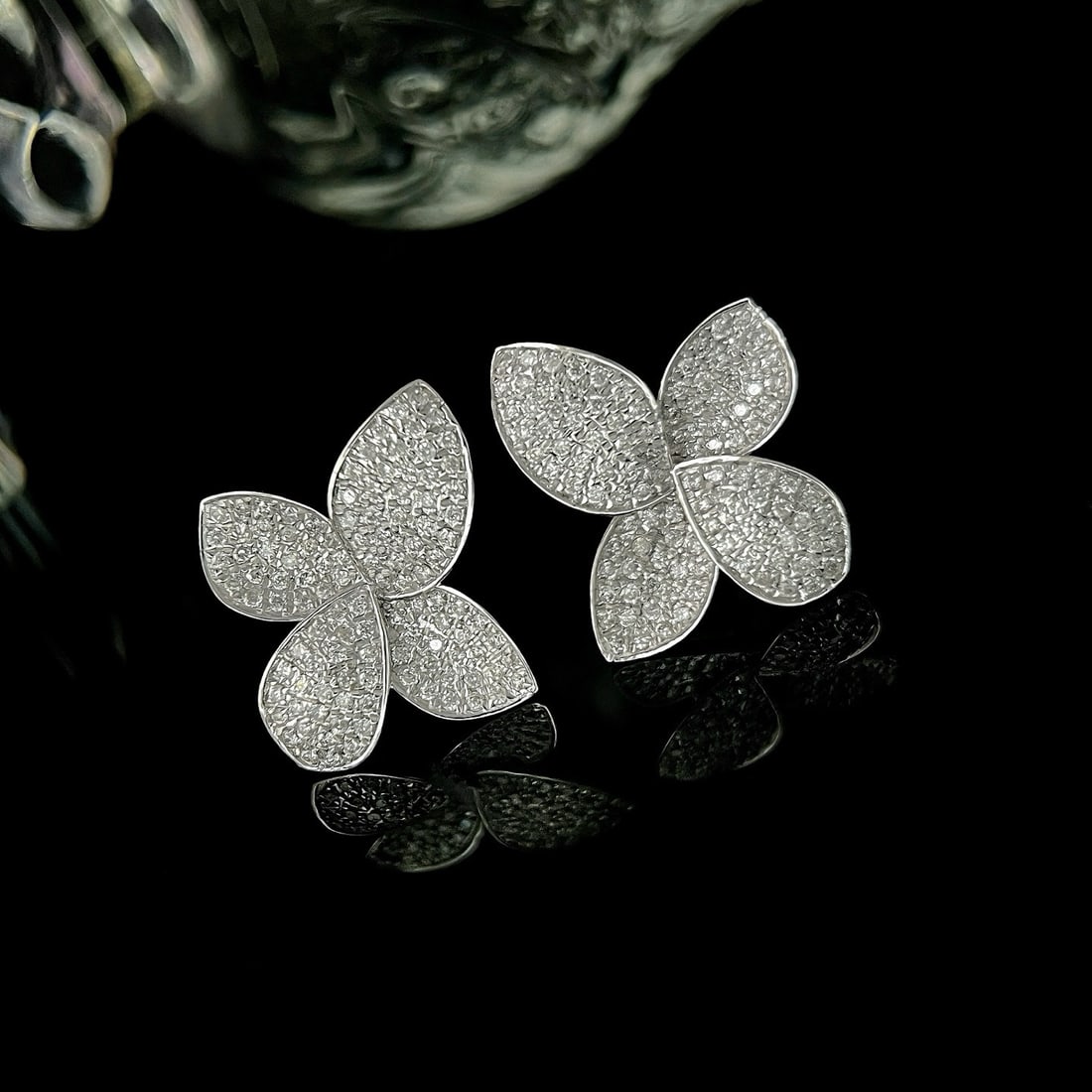 14k Gold 1.64 Ctw Natural H Diamond & Flowers Jewelry Set - 3