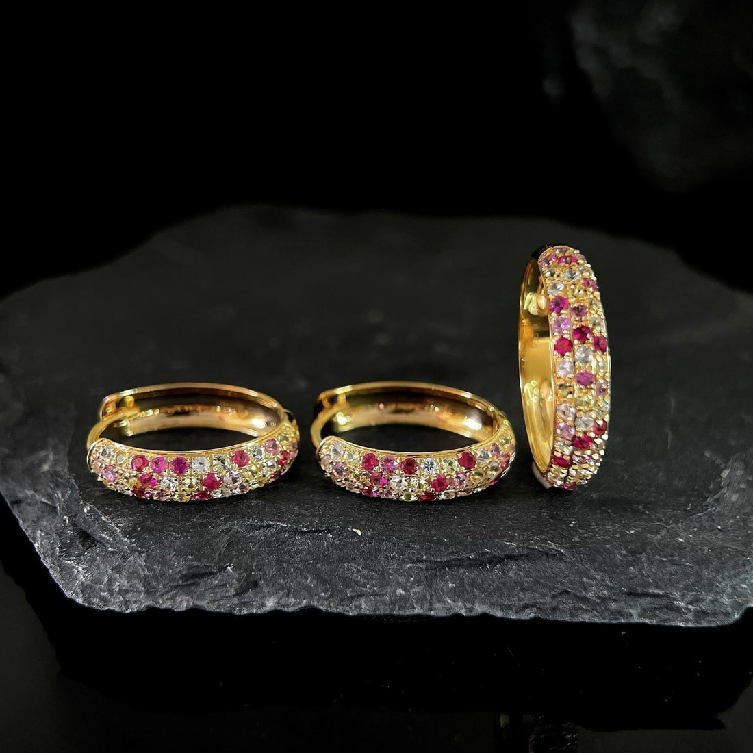 14k Gold 1.98 Ctw Natural Coloured Gemstone & Coloured Gemstone Jewelry Set: Ref:231176084gold // content:14k // goldring // size:7. 25usringmain // gemstone:diamondshape:roundcarat // weight:0. 78ct // color:colortreatment:naturalcut // grade:gearringsmain //