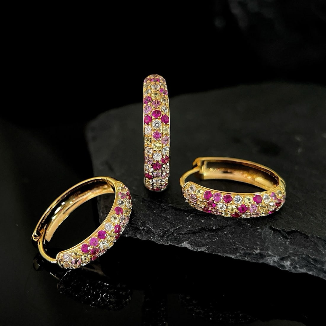 14k Gold 1.98 Ctw Natural Coloured Gemstone & Coloured Gemstone Jewelry Set - 2