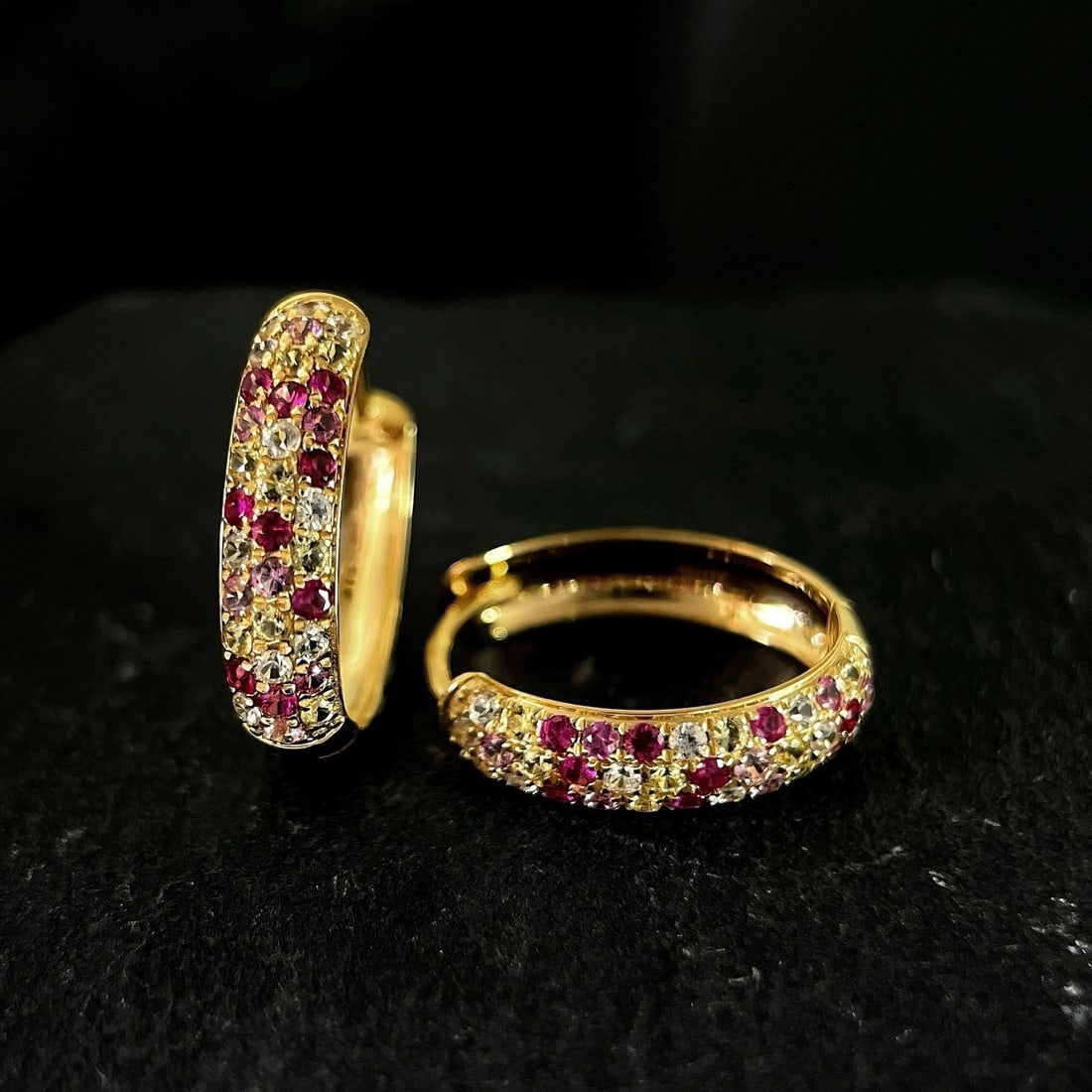 14k Gold 1.98 Ctw Natural Coloured Gemstone & Coloured Gemstone Jewelry Set - 3
