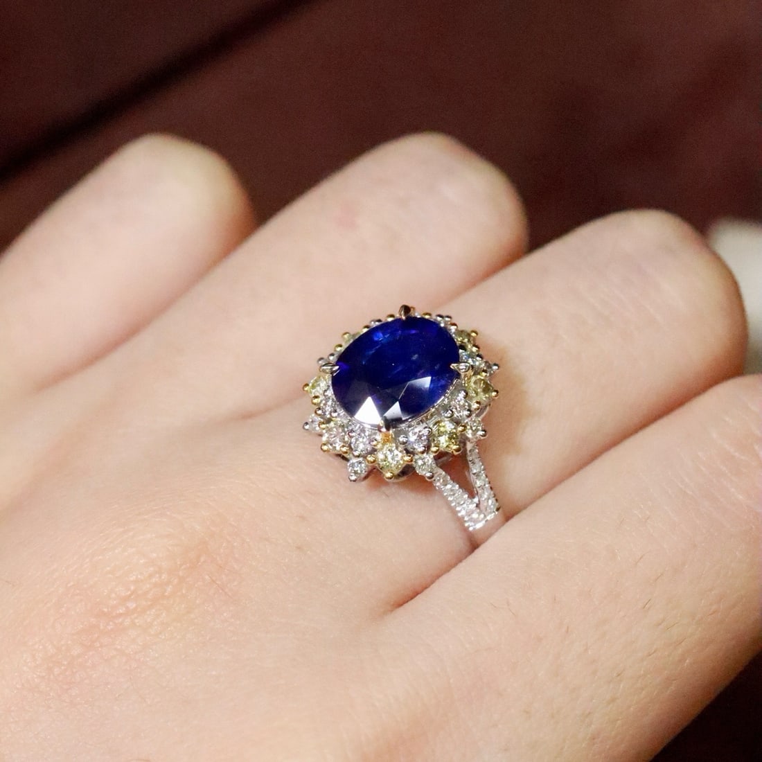 14k Gold 2.61 Ctw Natural Sapphire & Diamond Ring - 6