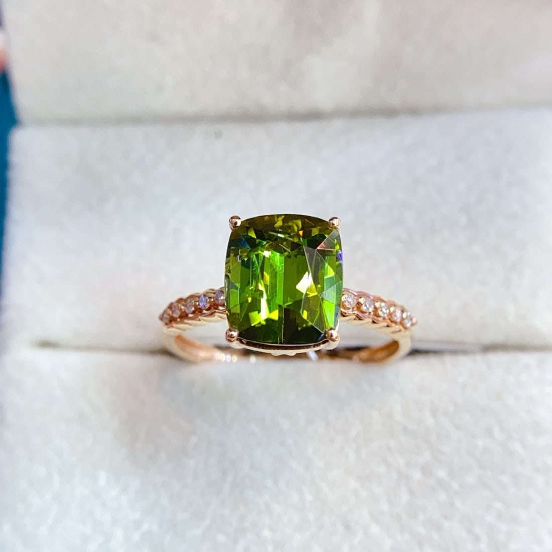 14k Gold 3.15 Ctw Natural Tourmaline & Diamond Ring - 2