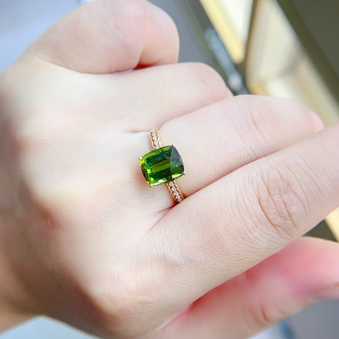 14k Gold 3.15 Ctw Natural Tourmaline & Diamond Ring - 4
