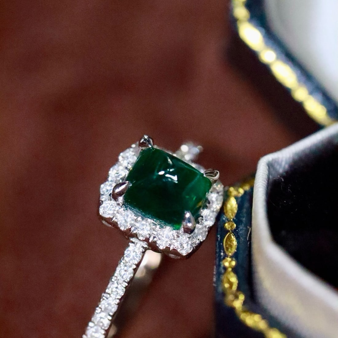 14k Gold 1.01 Ctw Natural Emerald & Diamond Ring - 2