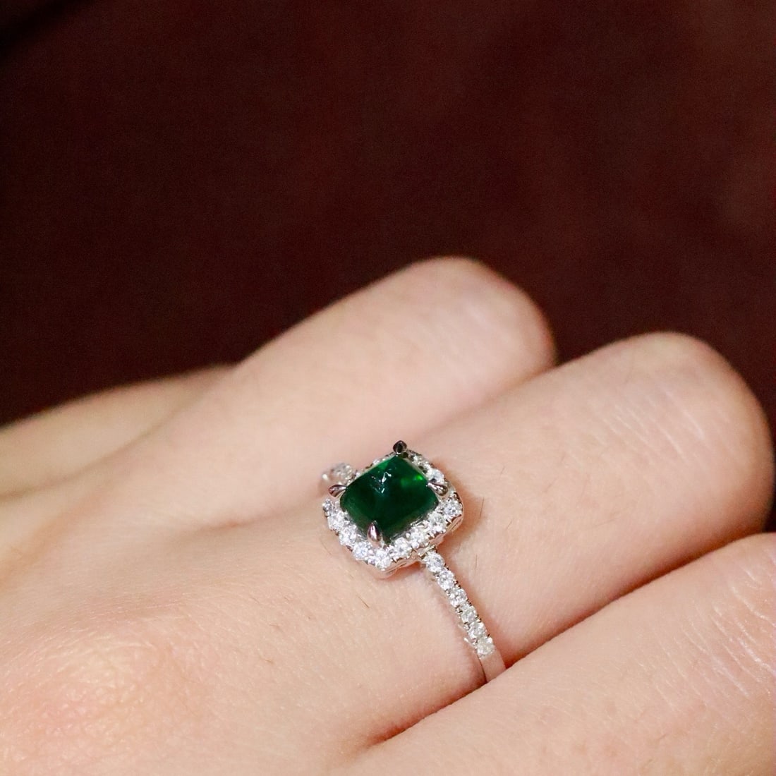 14k Gold 1.01 Ctw Natural Emerald & Diamond Ring - 5