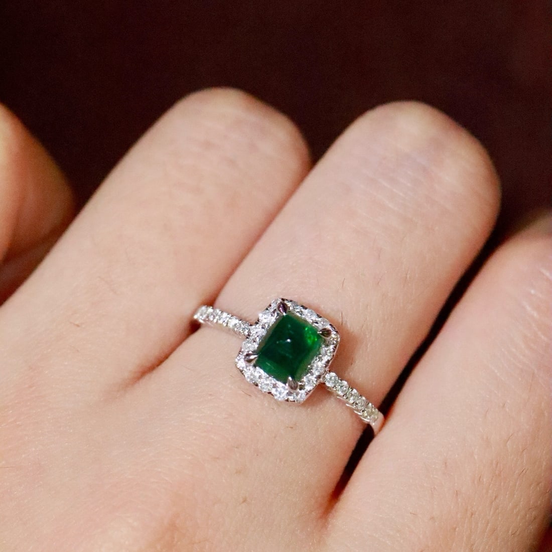 14k Gold 1.01 Ctw Natural Emerald & Diamond Ring - 6