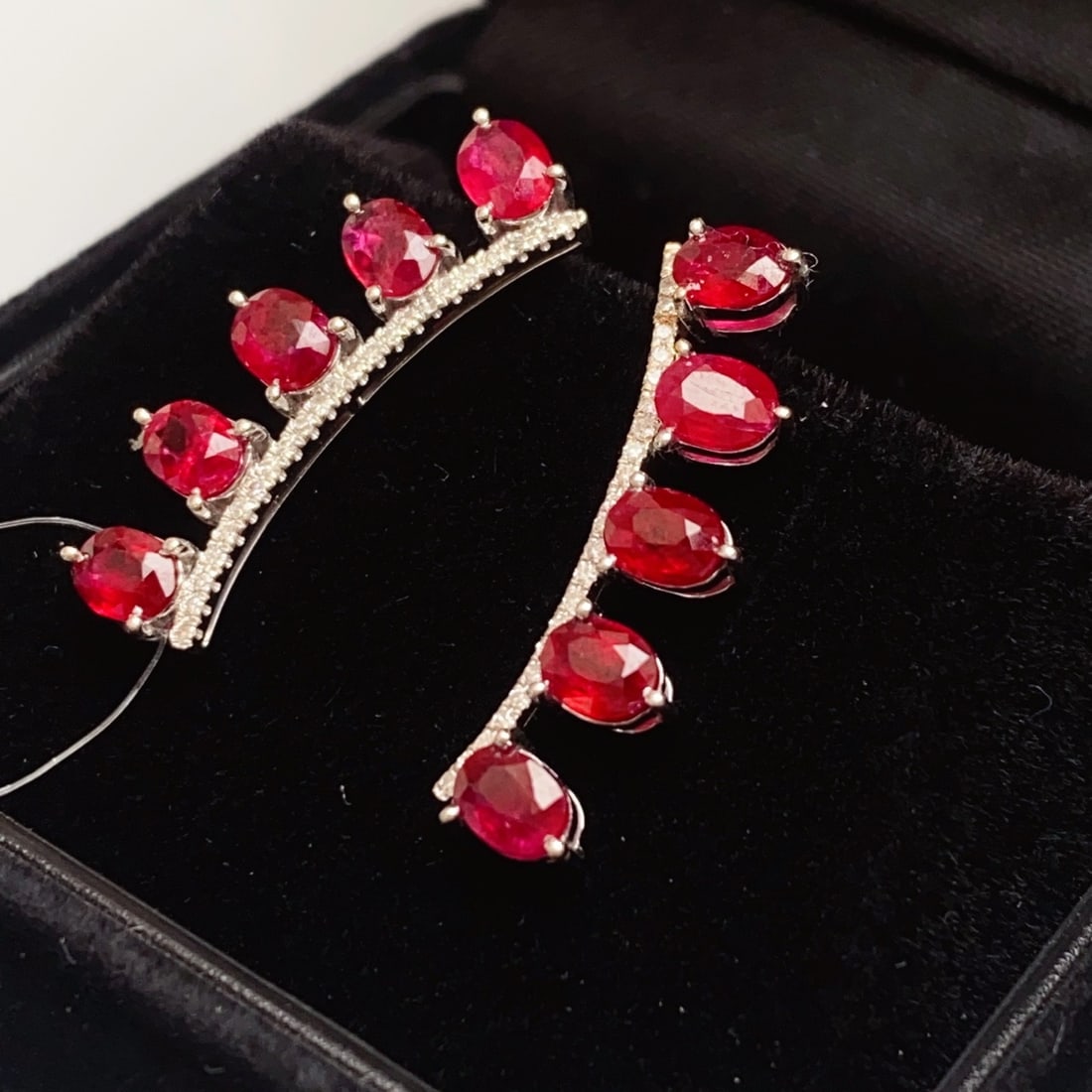 14k Gold 2.25 Ct Natural Ruby & Diamond Earrings - 4