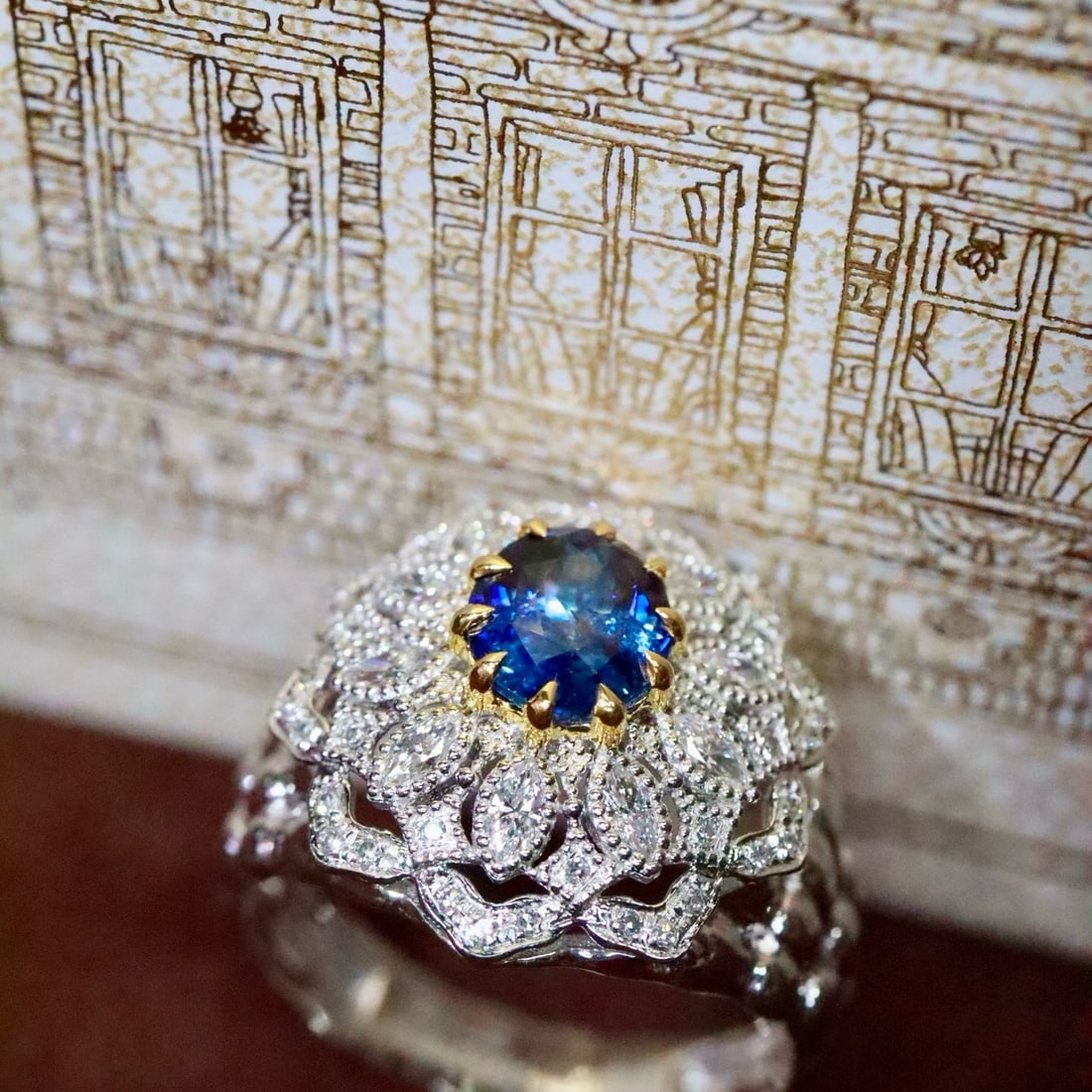 14k Gold 1.25 Ctw Natural Sapphire & Diamond Ring - 2