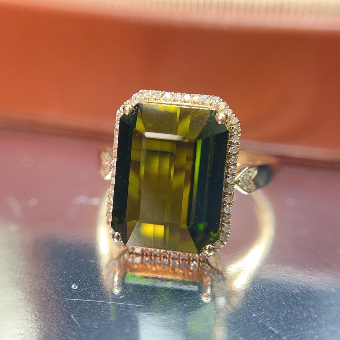 14k Gold 5.50 Ct Natural Tourmaline & Diamond Ring - 5