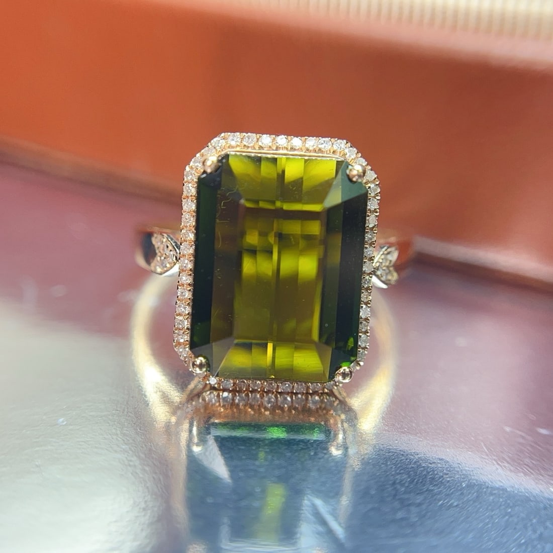 14k Gold 5.50 Ct Natural Tourmaline & Diamond Ring - 6