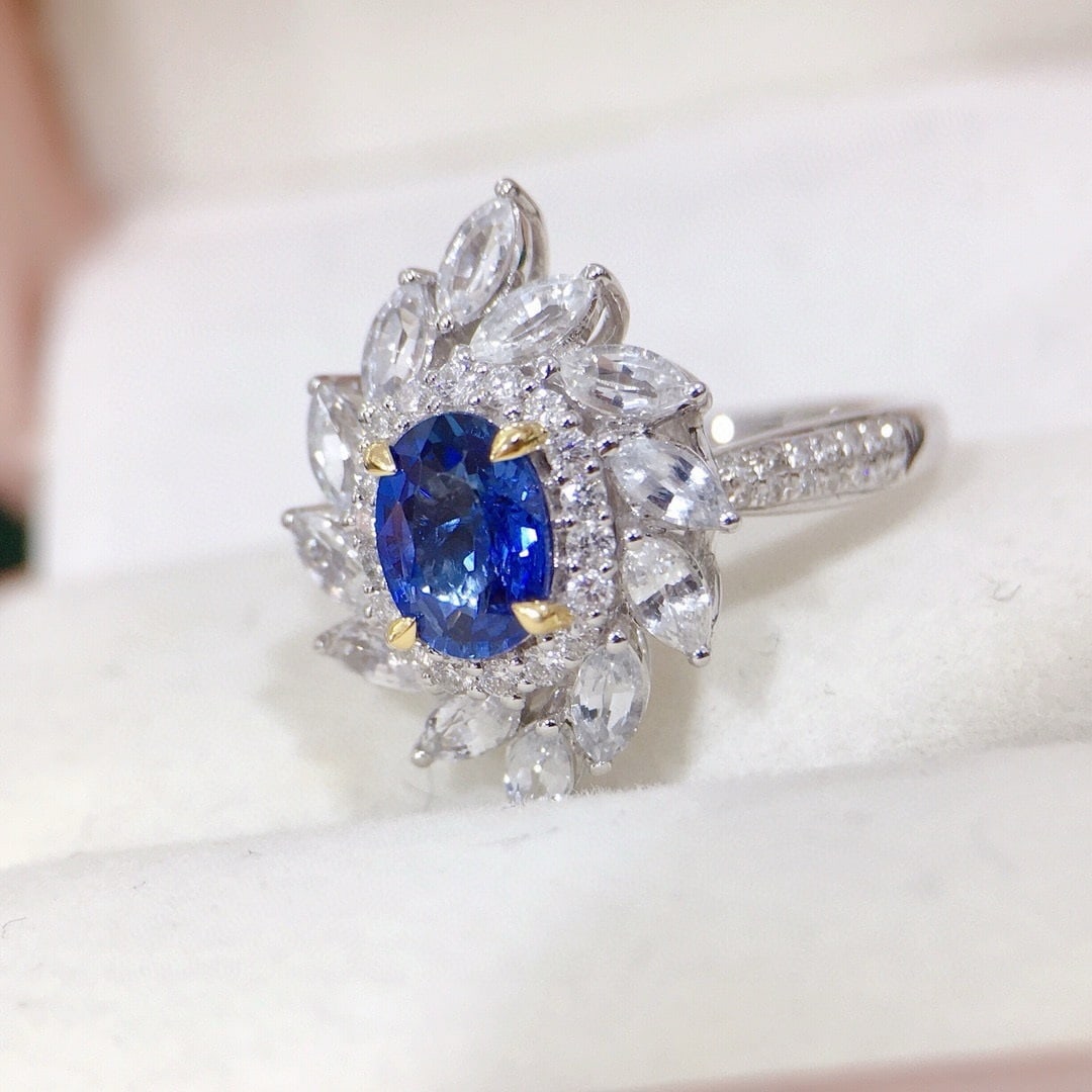 14k Gold 2.16 Ctw Natural Sapphire & Sapphire Ring - 2
