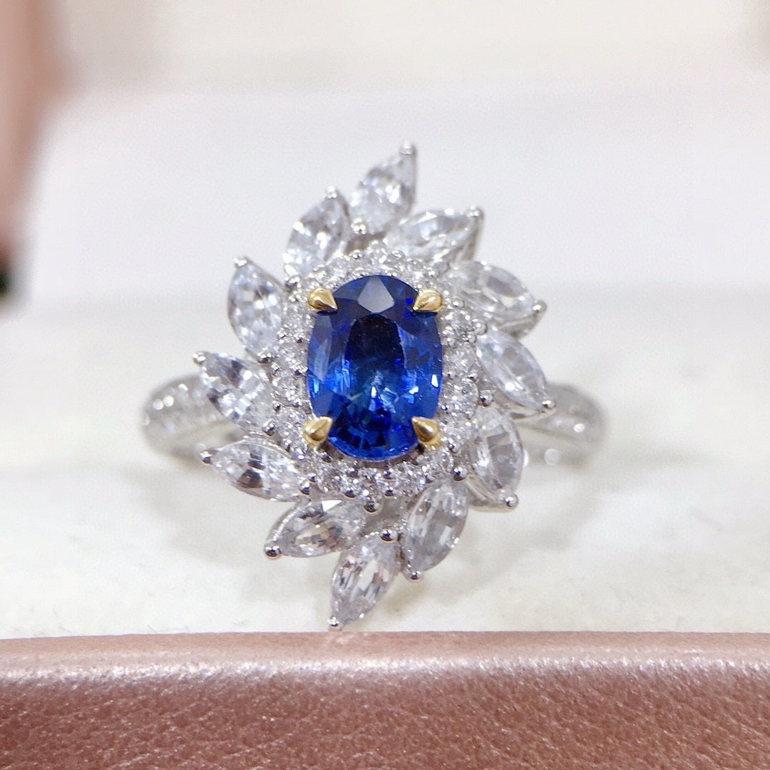 14k Gold 2.16 Ctw Natural Sapphire & Sapphire Ring - 3