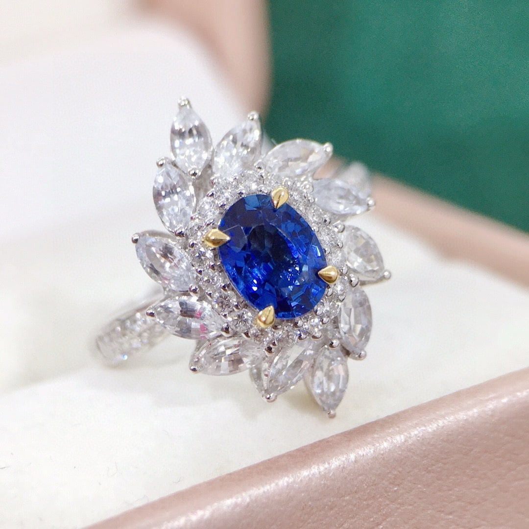 14k Gold 2.16 Ctw Natural Sapphire & Sapphire Ring - 4