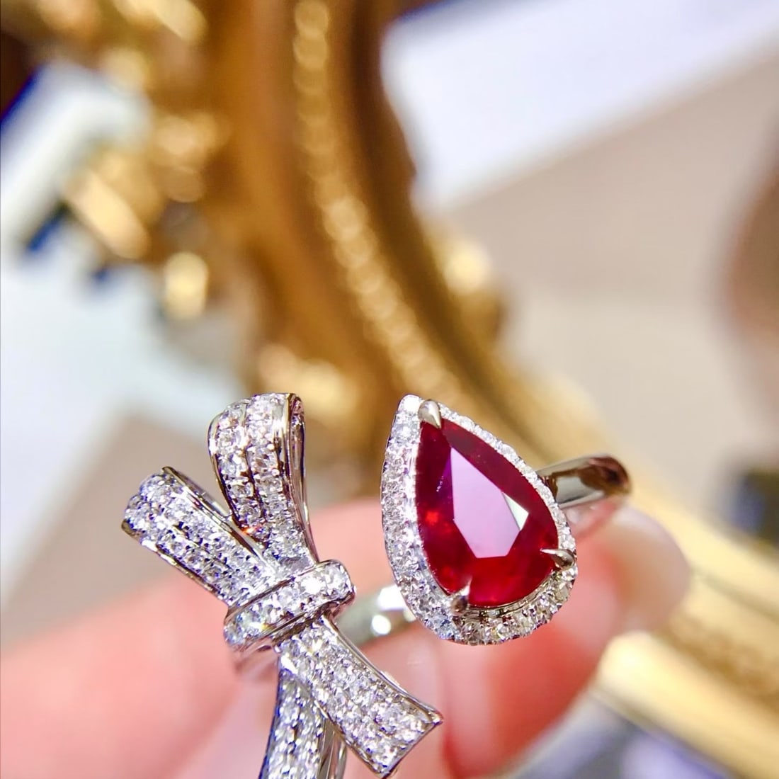 14k Gold 1.8 Ctw Vivid Red Natural Ruby & Diamond Ring - 2