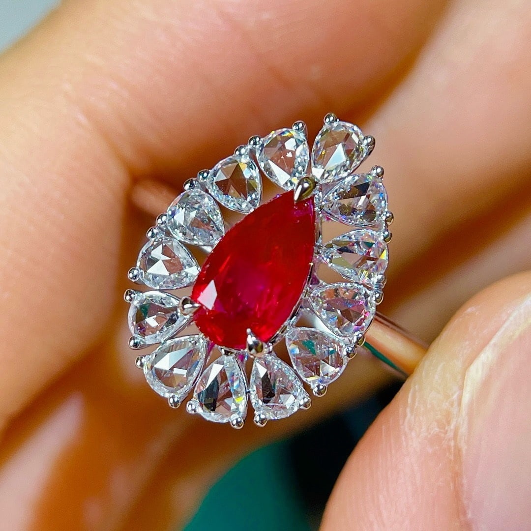 14k Gold 1.64 Ctw Vivid Red Natural Ruby & Diamond Ring - 2