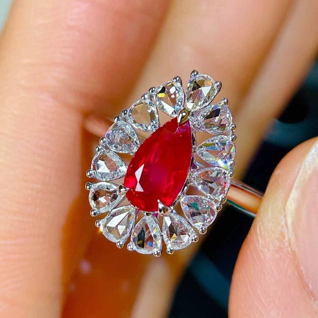 14k Gold 1.64 Ctw Vivid Red Natural Ruby & Diamond Ring - 3