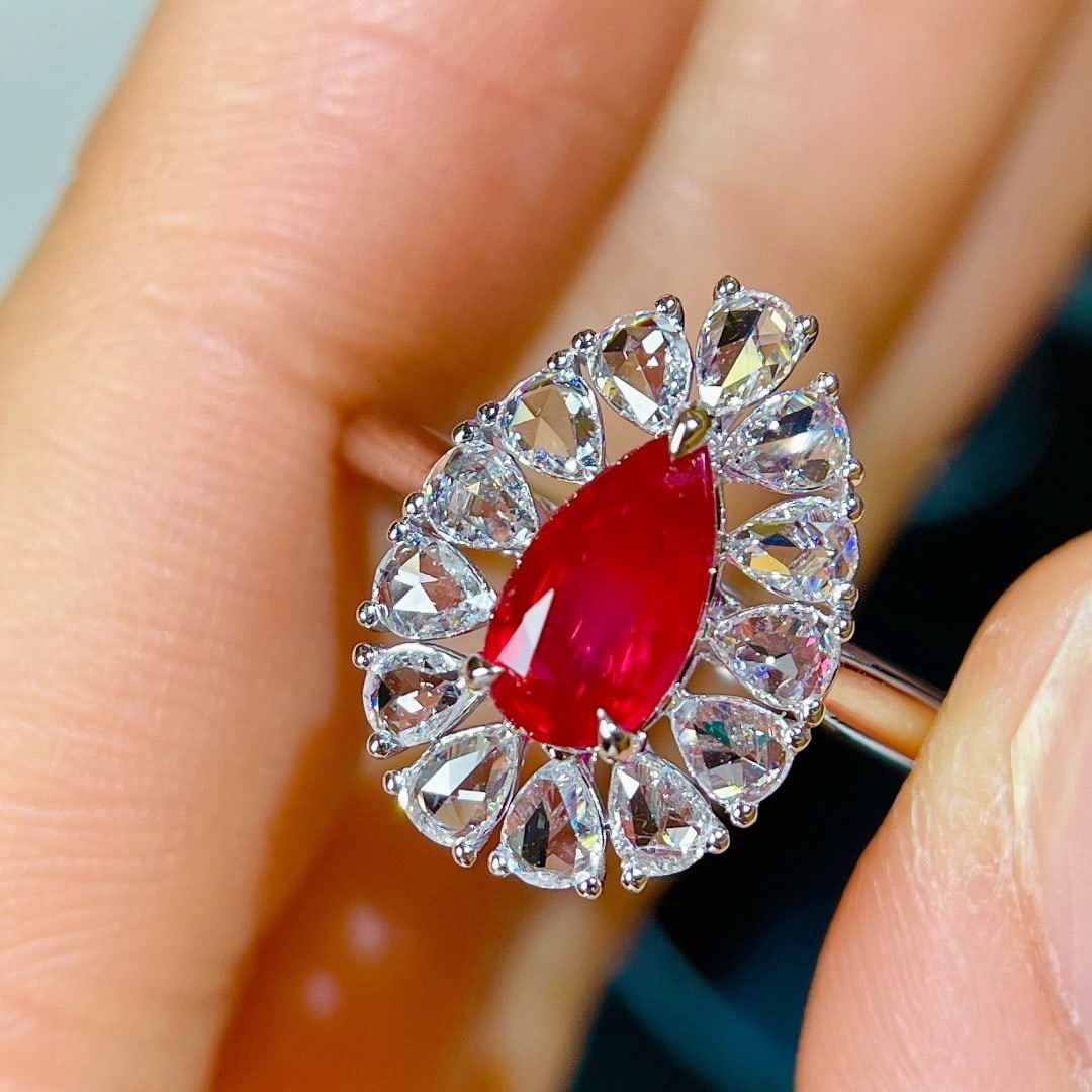 14k Gold 1.64 Ctw Vivid Red Natural Ruby & Diamond Ring - 5