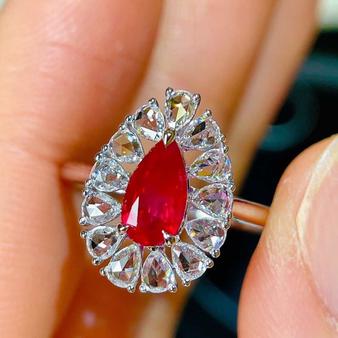 14k Gold 1.64 Ctw Vivid Red Natural Ruby & Diamond Ring - 6