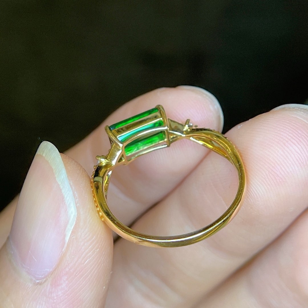 14k Gold 1.37 Ctw Natural Tsavorite & Diamond Ring - 6