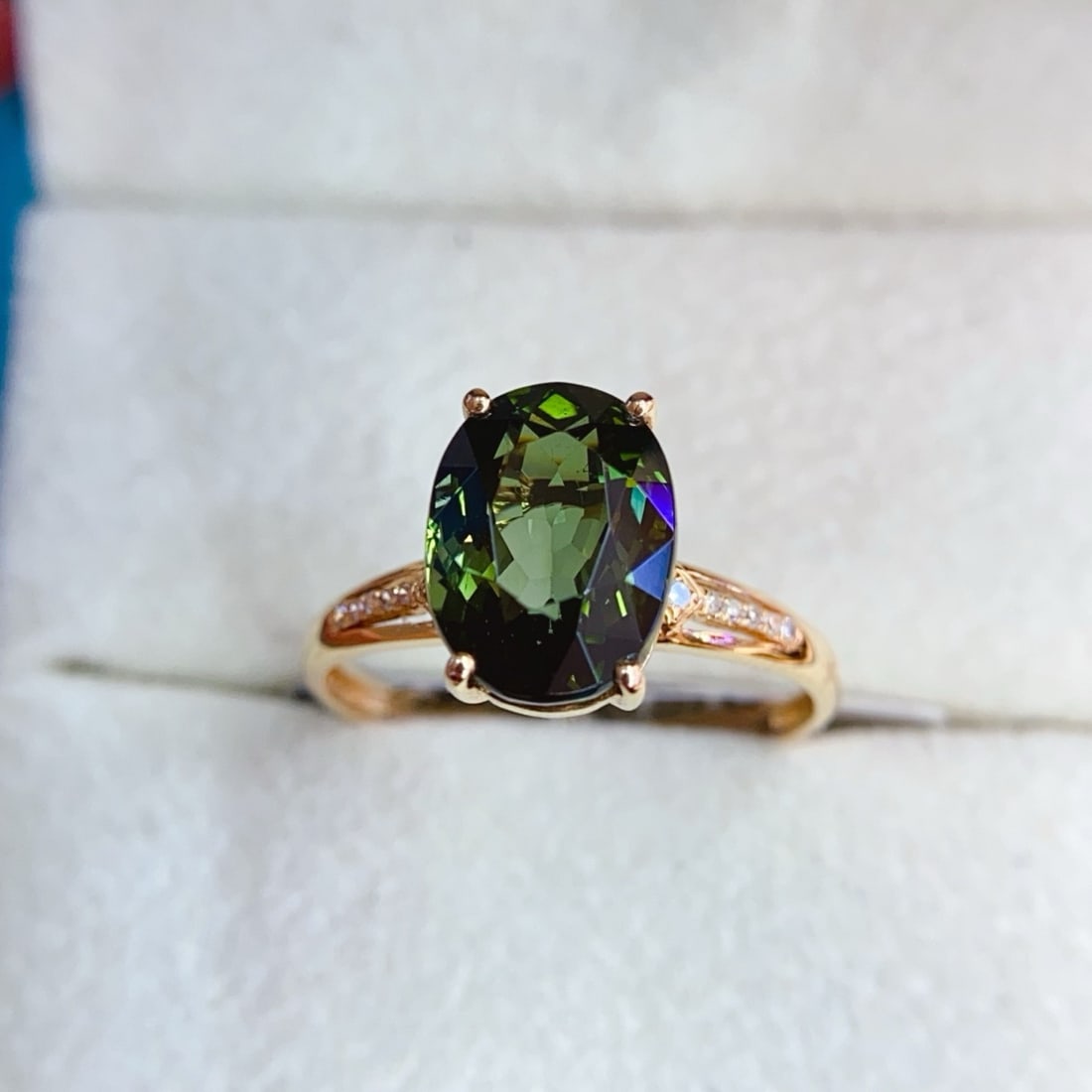 14k Gold 3.54 Ctw Natural Tourmaline & Diamond Ring - 2