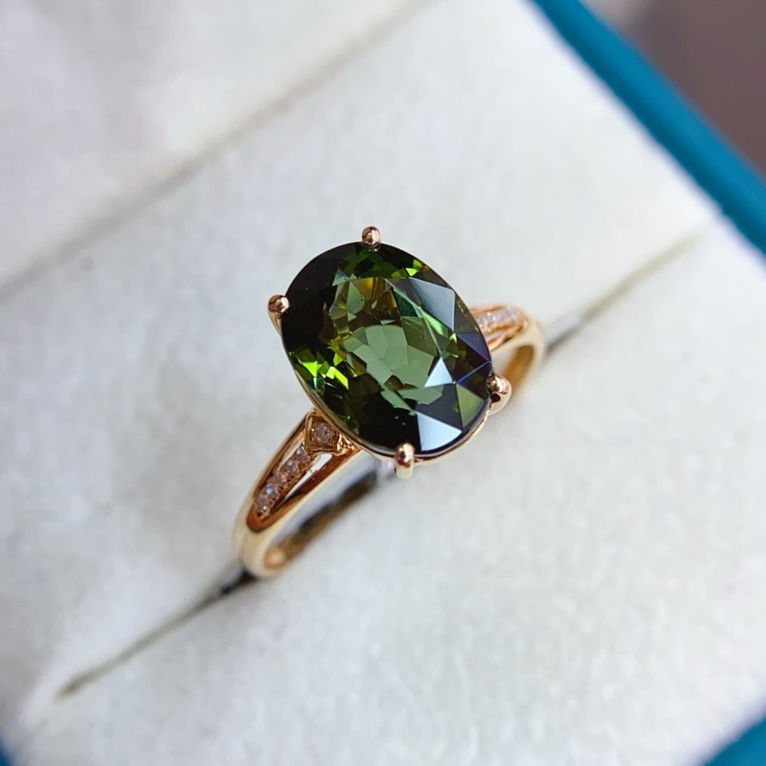 14k Gold 3.54 Ctw Natural Tourmaline & Diamond Ring - 3