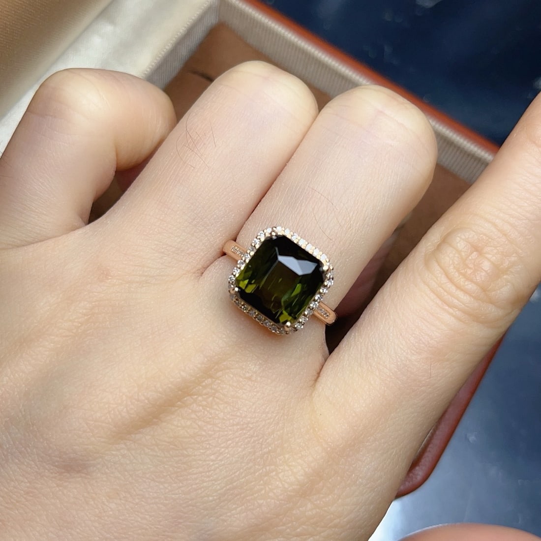 14k Gold 7.15 Ct Natural Tourmaline & Diamond Ring - 5