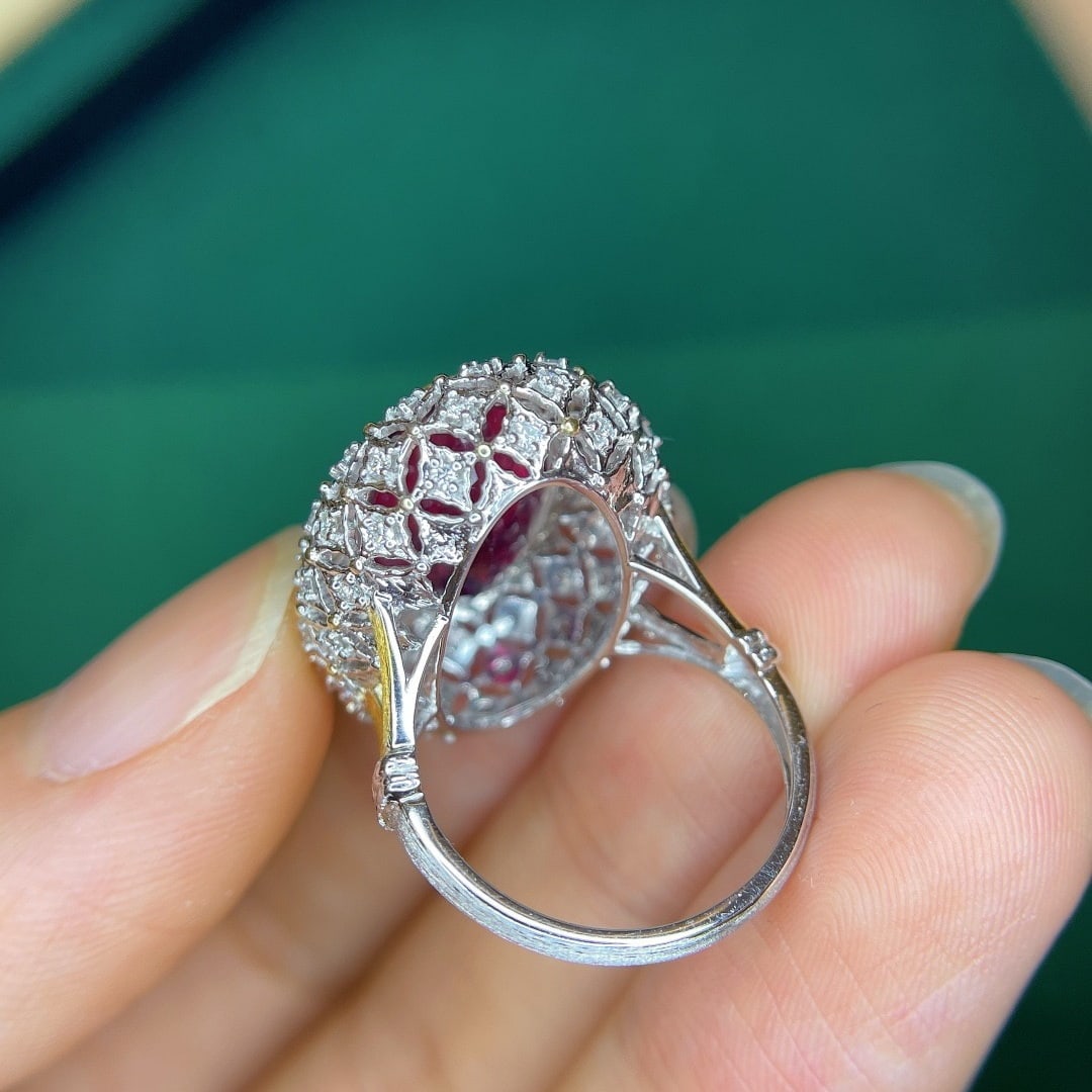 14k Gold 9.05 Ctw Natural Tourmaline & Diamond Ring - 8