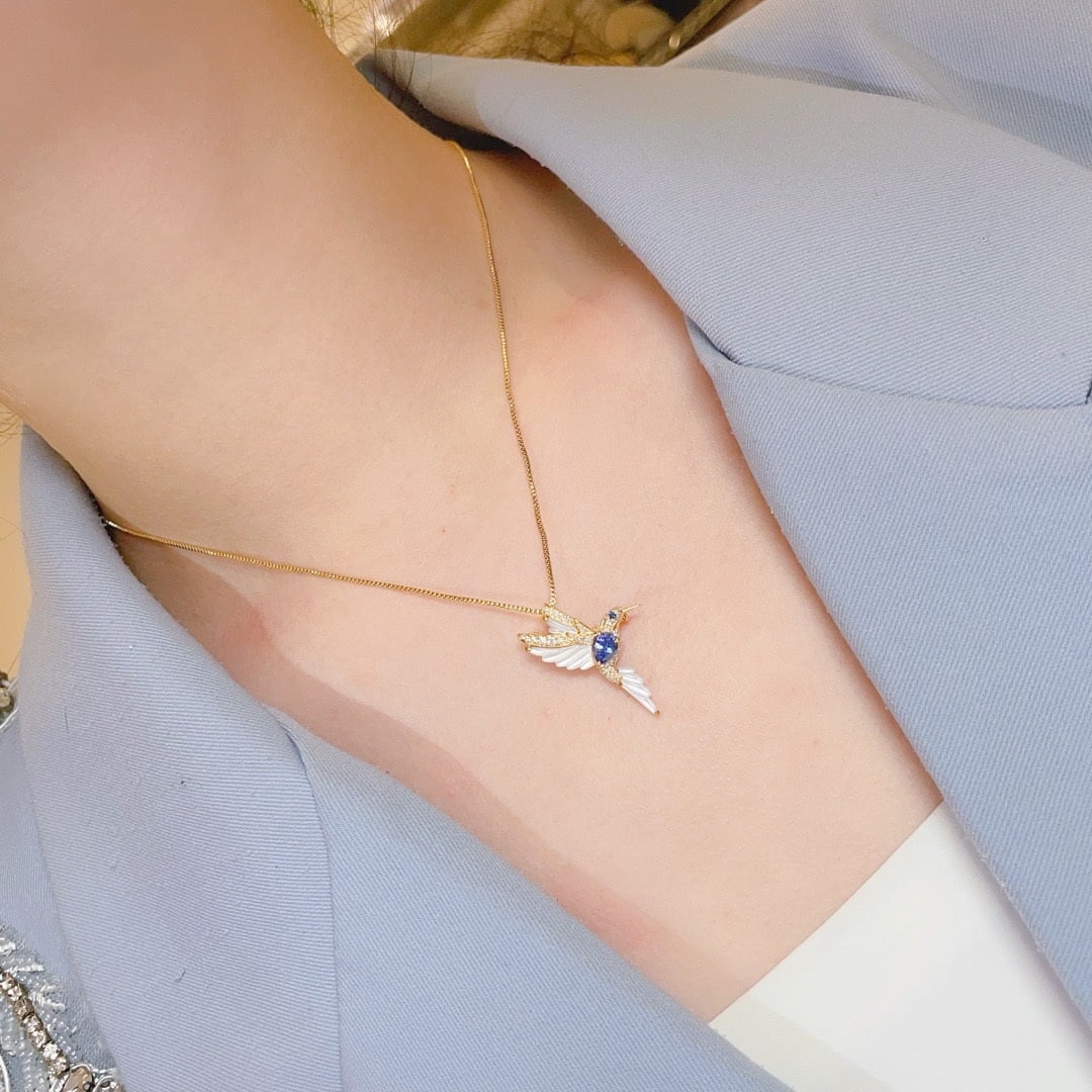 14k Gold 0.85 Ctw Natural Sapphire & Diamond Brooch/pendant( Without Chain ) - 8