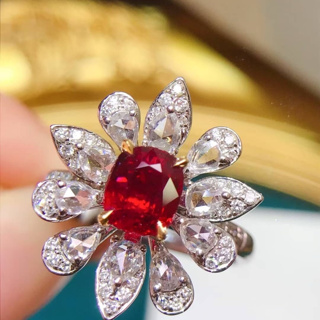 14k Gold 1.94 Ctw Natural Ruby & Diamond Ring - 2