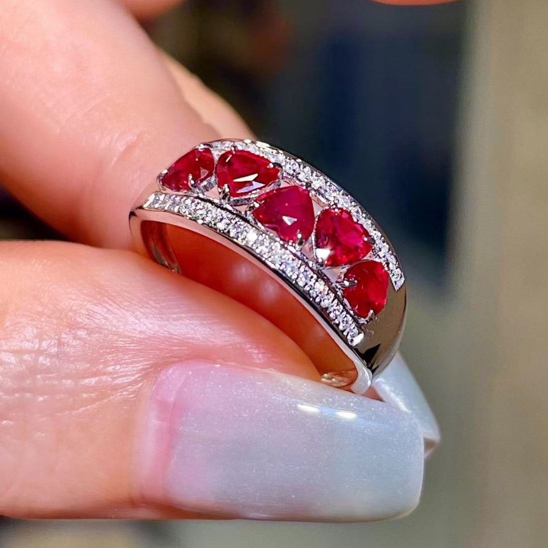 14k Gold 1.17 Ctw Natural Ruby & Diamond Ring - 2