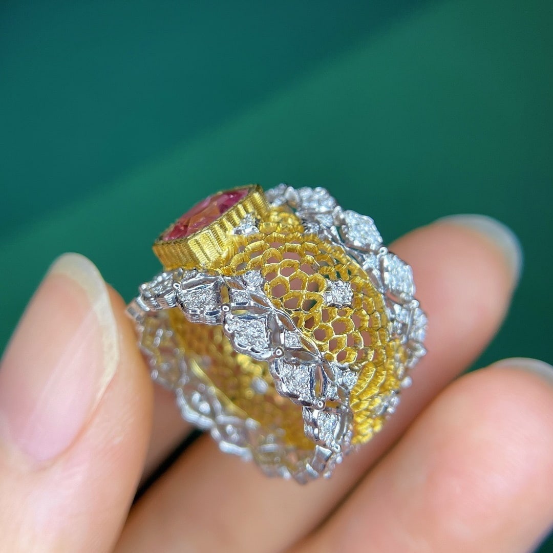 14k Gold 1.98 Ctw Natural Sapphire & Diamond Ring - 4