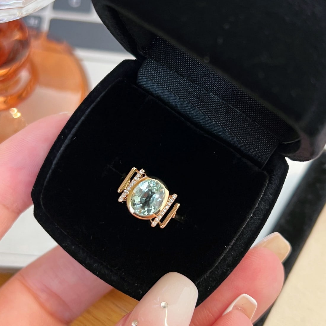 14k Gold 1.9 Ct Natural Tourmaline & Diamond Ring - 6