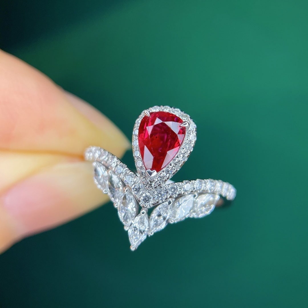 14k Gold 1.26 Ctw Natural Ruby & Diamond Ring - 2