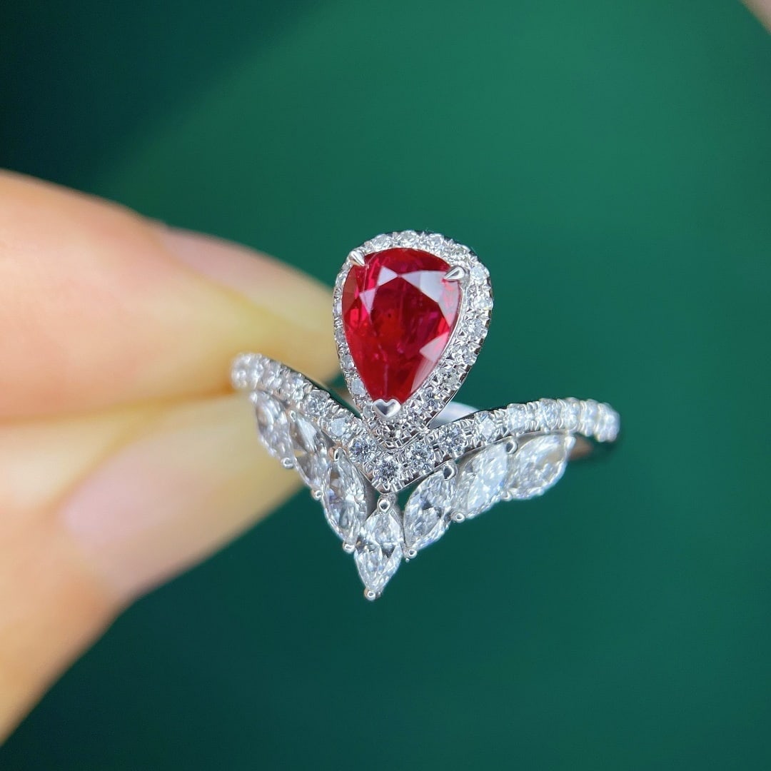 14k Gold 1.26 Ctw Natural Ruby & Diamond Ring - 6