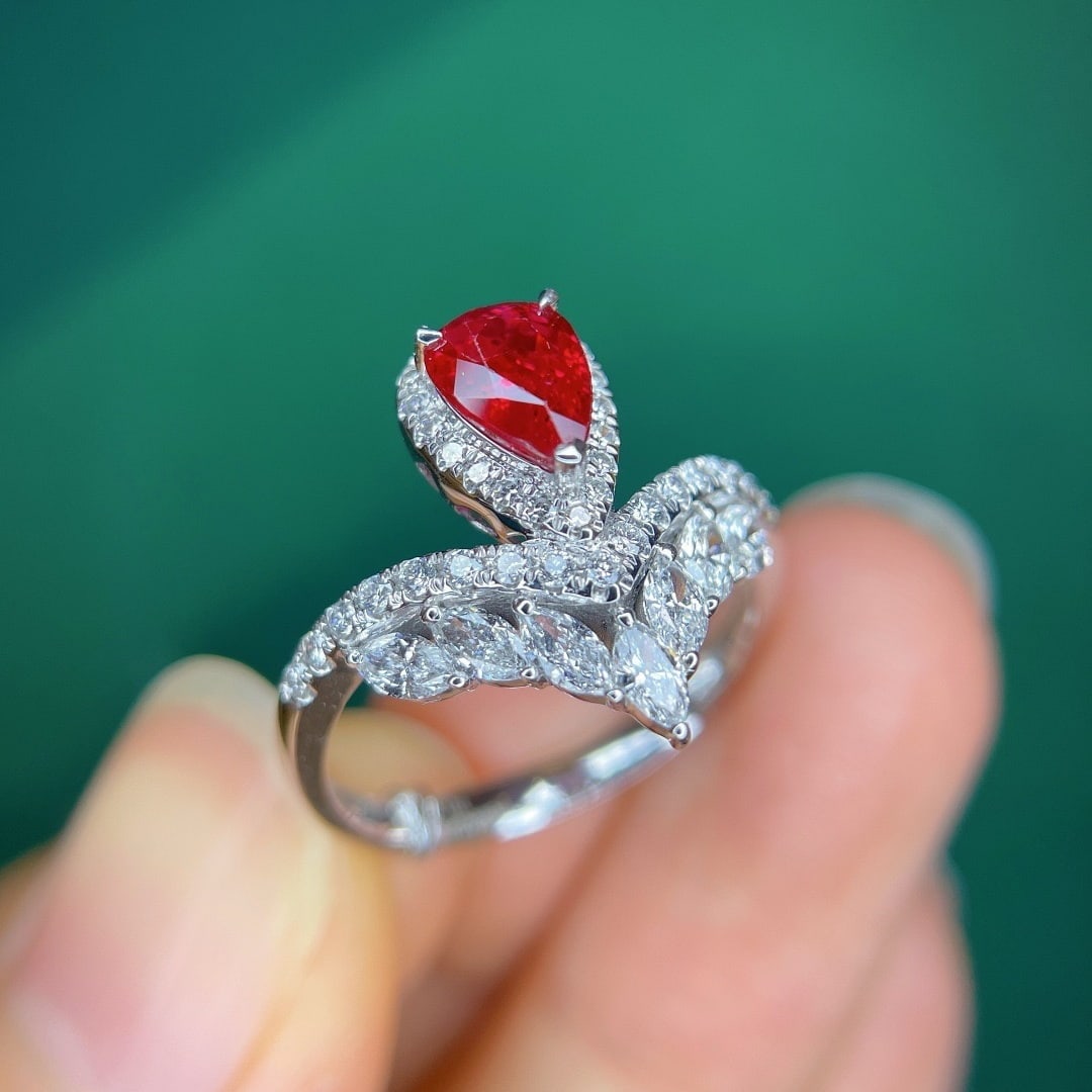 14k Gold 1.26 Ctw Natural Ruby & Diamond Ring - 7
