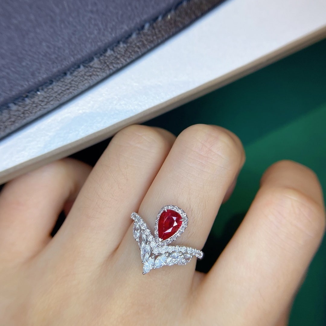 14k Gold 1.26 Ctw Natural Ruby & Diamond Ring - 9