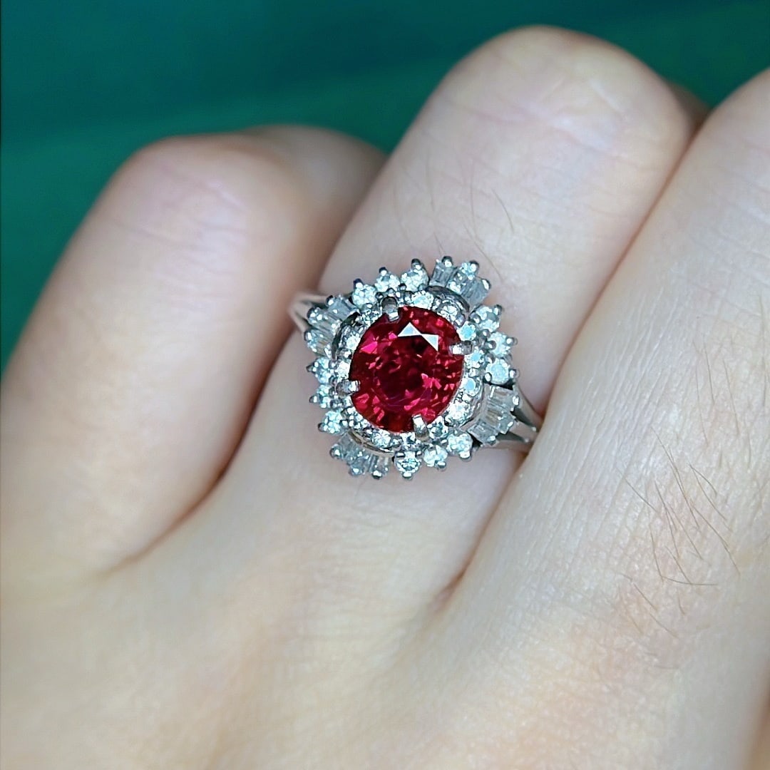 14k Gold 2.27 Ctw Natural Ruby & Diamond Ring - 7
