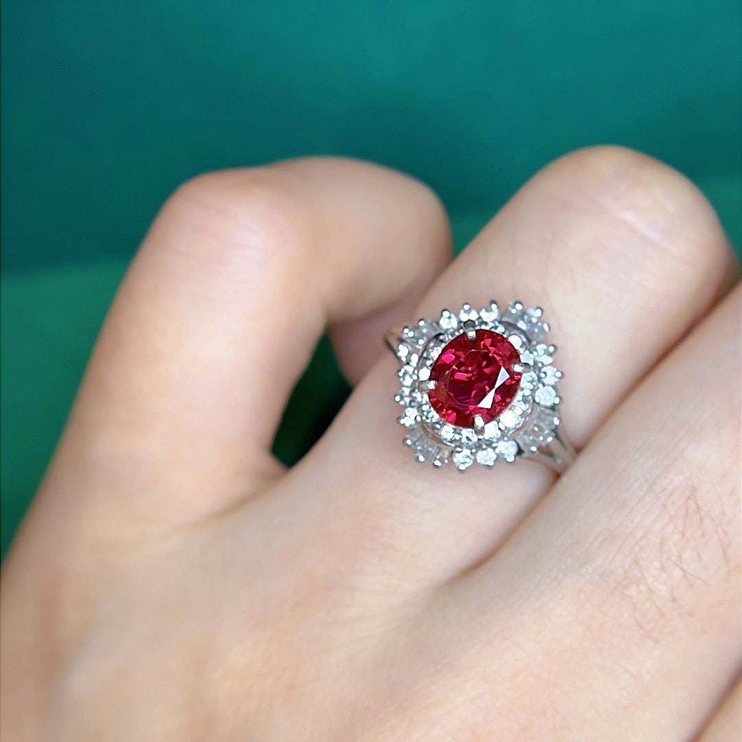 14k Gold 2.27 Ctw Natural Ruby & Diamond Ring - 8