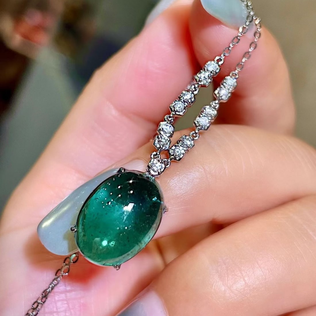 14k Gold 11.53 Ctw Natural Tourmaline & Diamond Necklace - 3