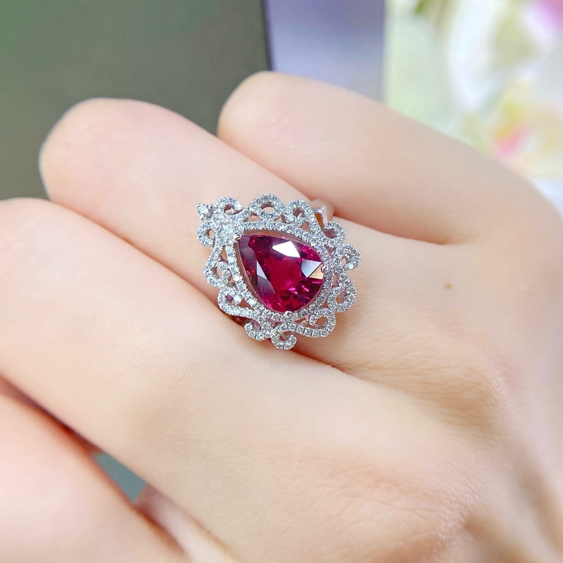 14k Gold 2.81 Ctw Natural Tourmaline & Diamond Ring - 3