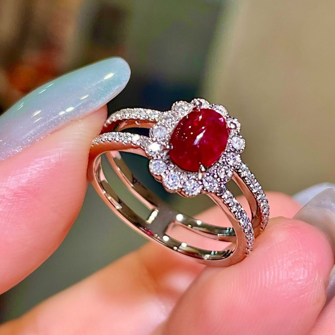 14k Gold 1.46 Ctw Natural Ruby & Diamond Ring - 3