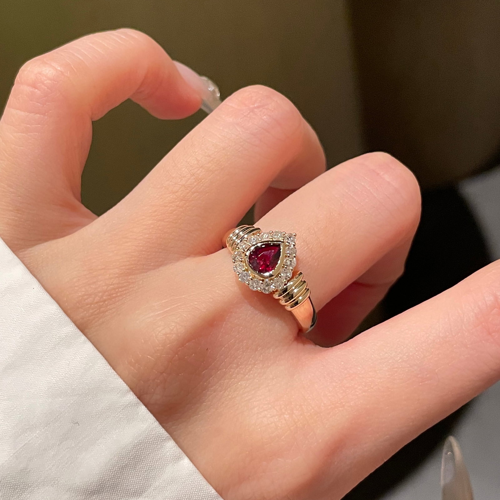 14k Gold 0.50 Ct Natural Ruby & Diamond Ring - 4