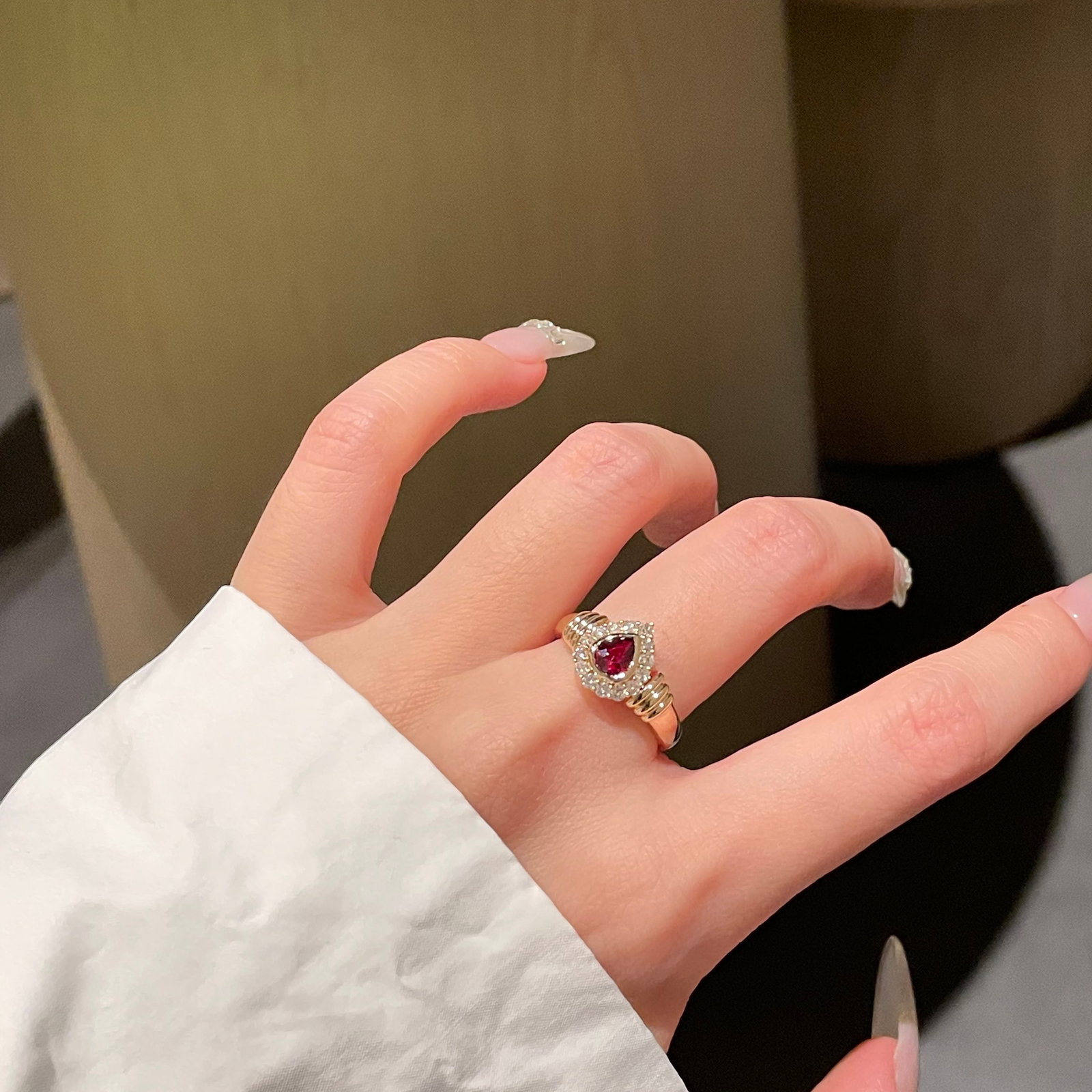 14k Gold 0.50 Ct Natural Ruby & Diamond Ring - 5