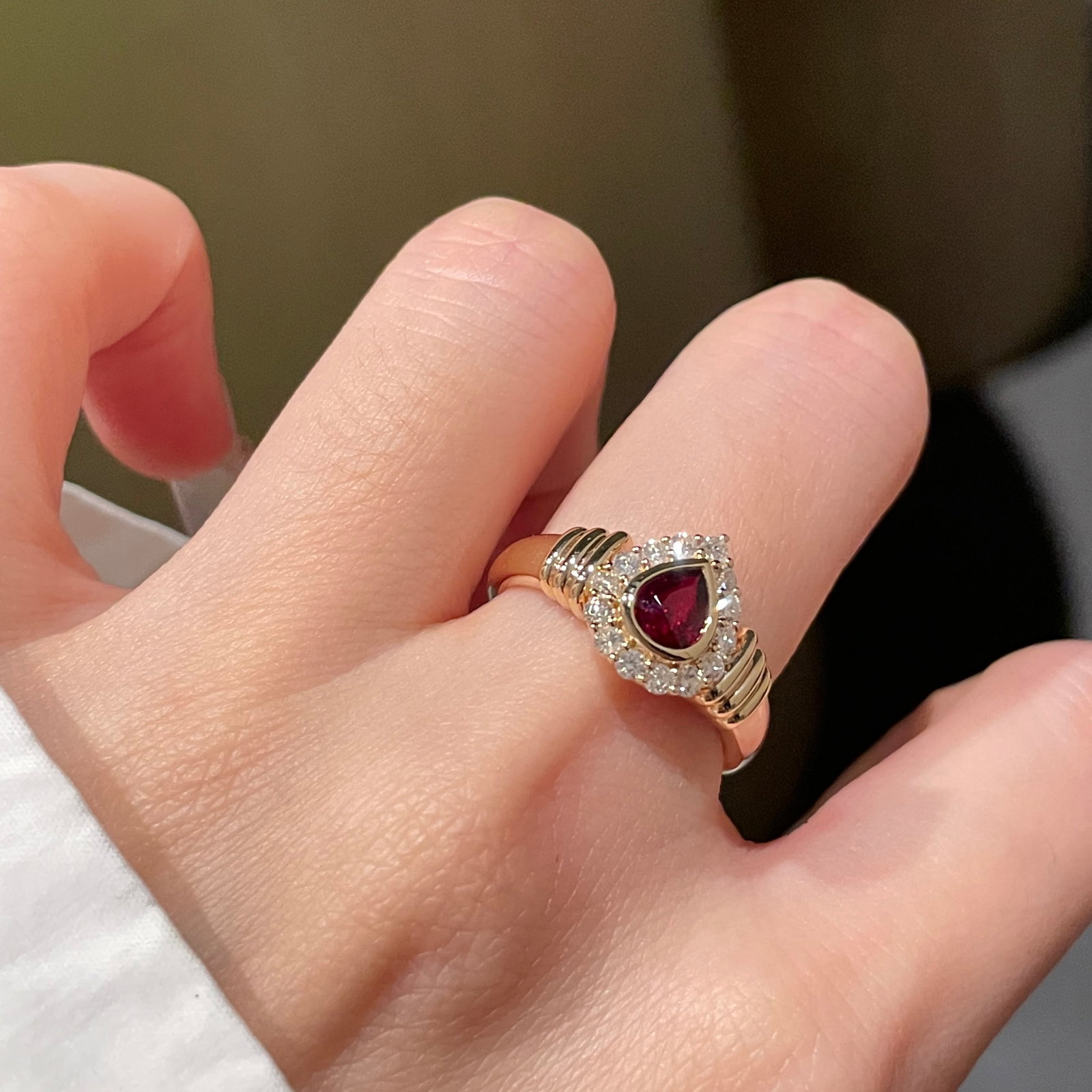 14k Gold 0.50 Ct Natural Ruby & Diamond Ring - 6