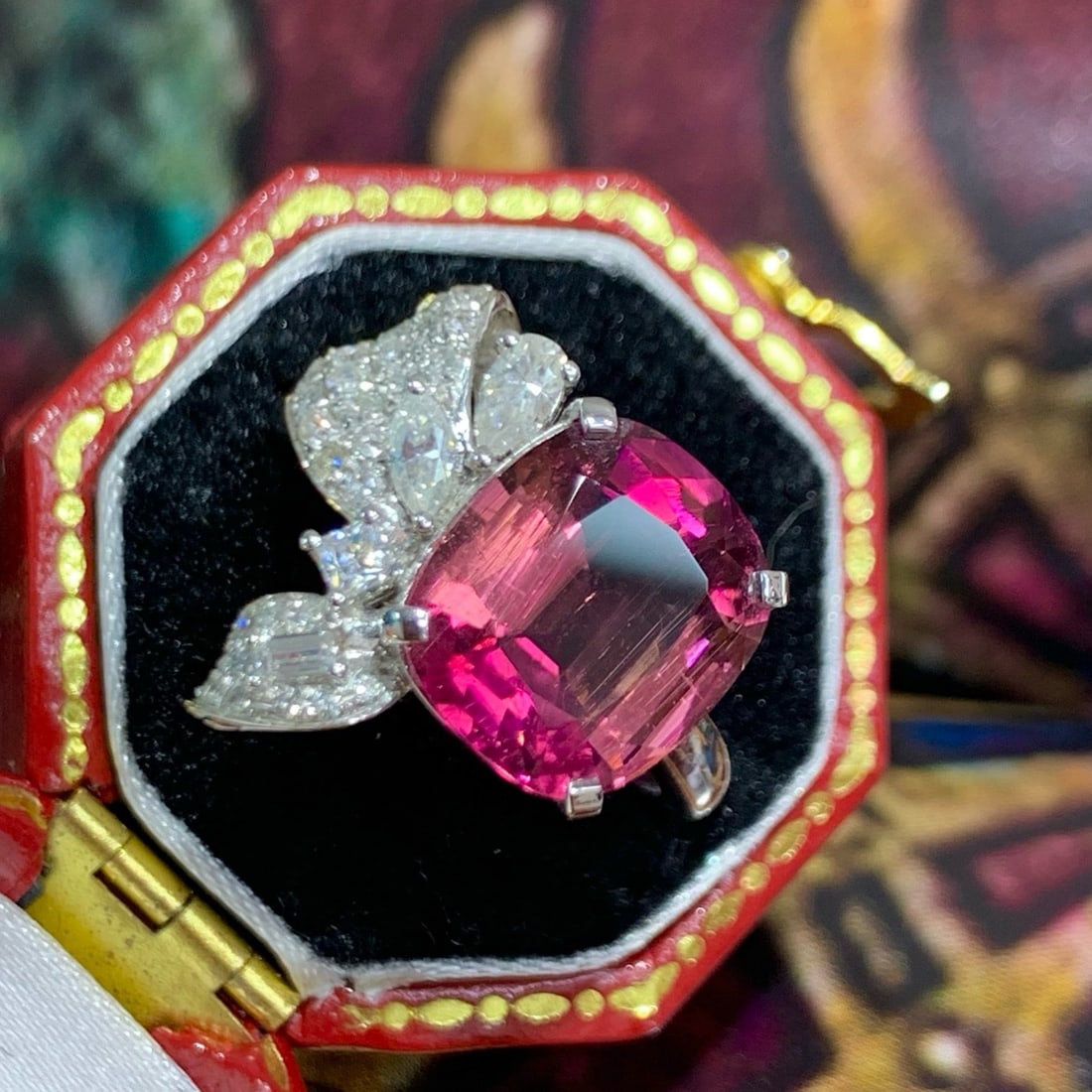 14k Gold 4.85 Ctw Natural Tourmaline & Diamond Ring - 2