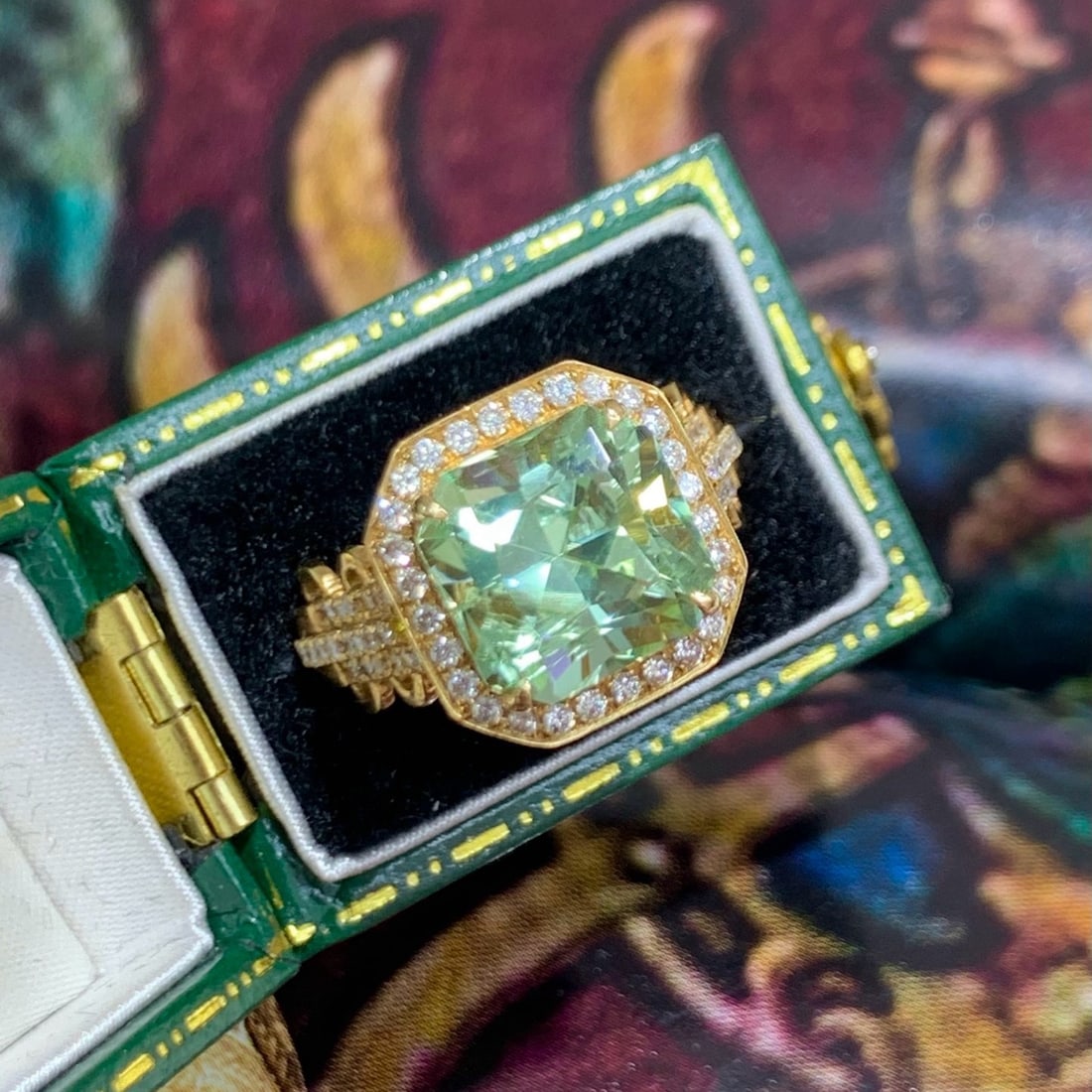 14k Gold 4.88 Ctw Natural Tourmaline & Diamond Ring - 2
