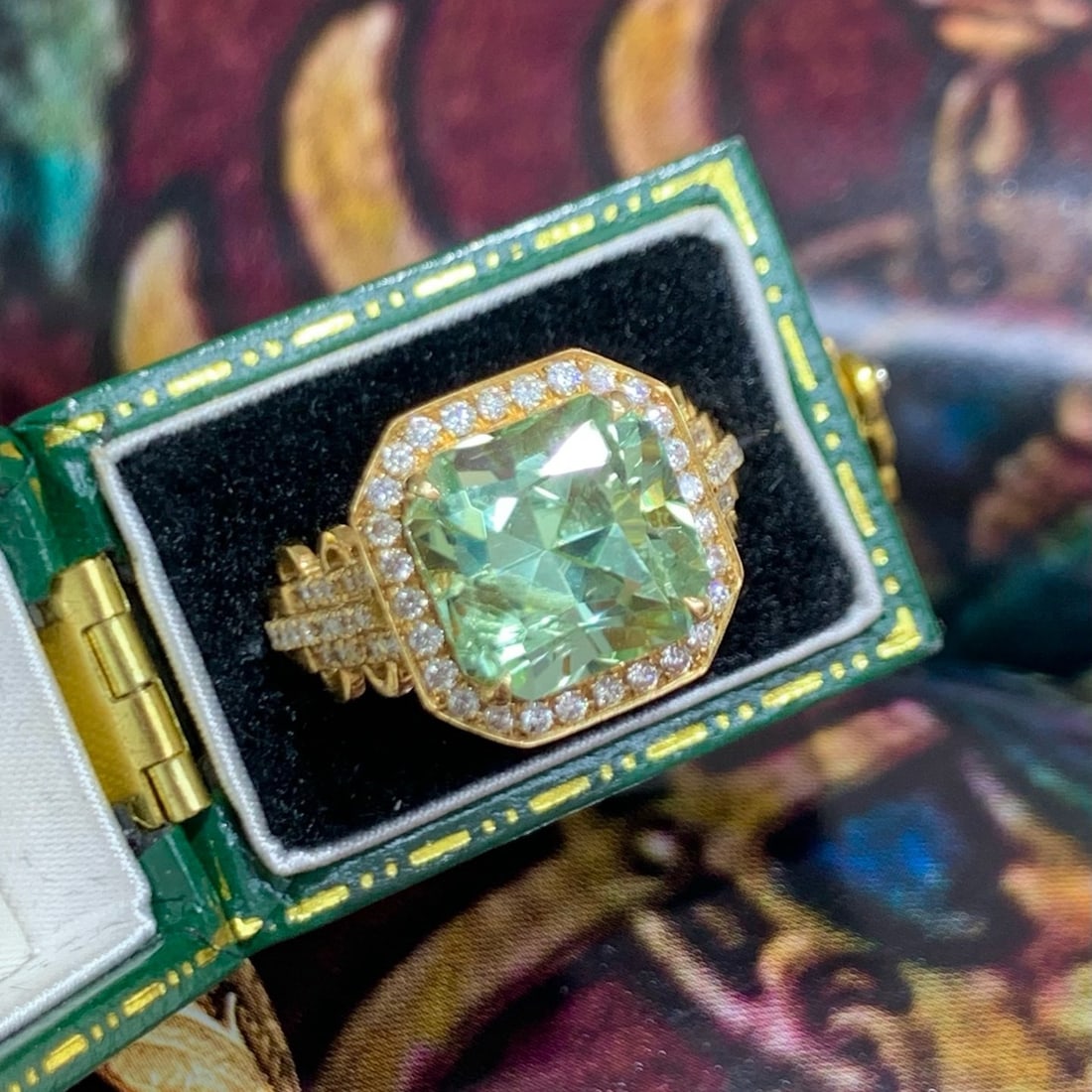 14k Gold 4.88 Ctw Natural Tourmaline & Diamond Ring - 3