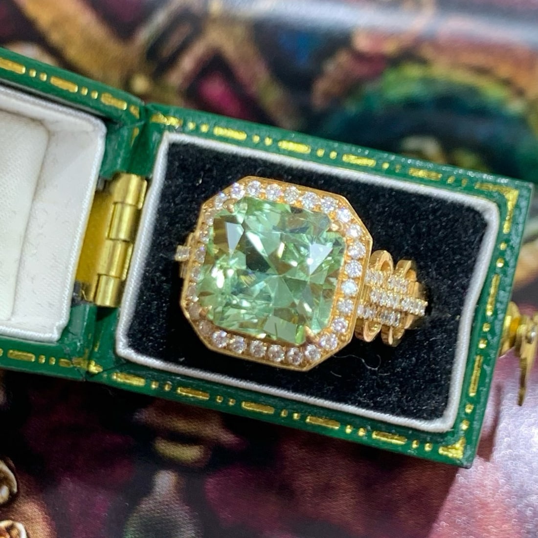 14k Gold 4.88 Ctw Natural Tourmaline & Diamond Ring - 9